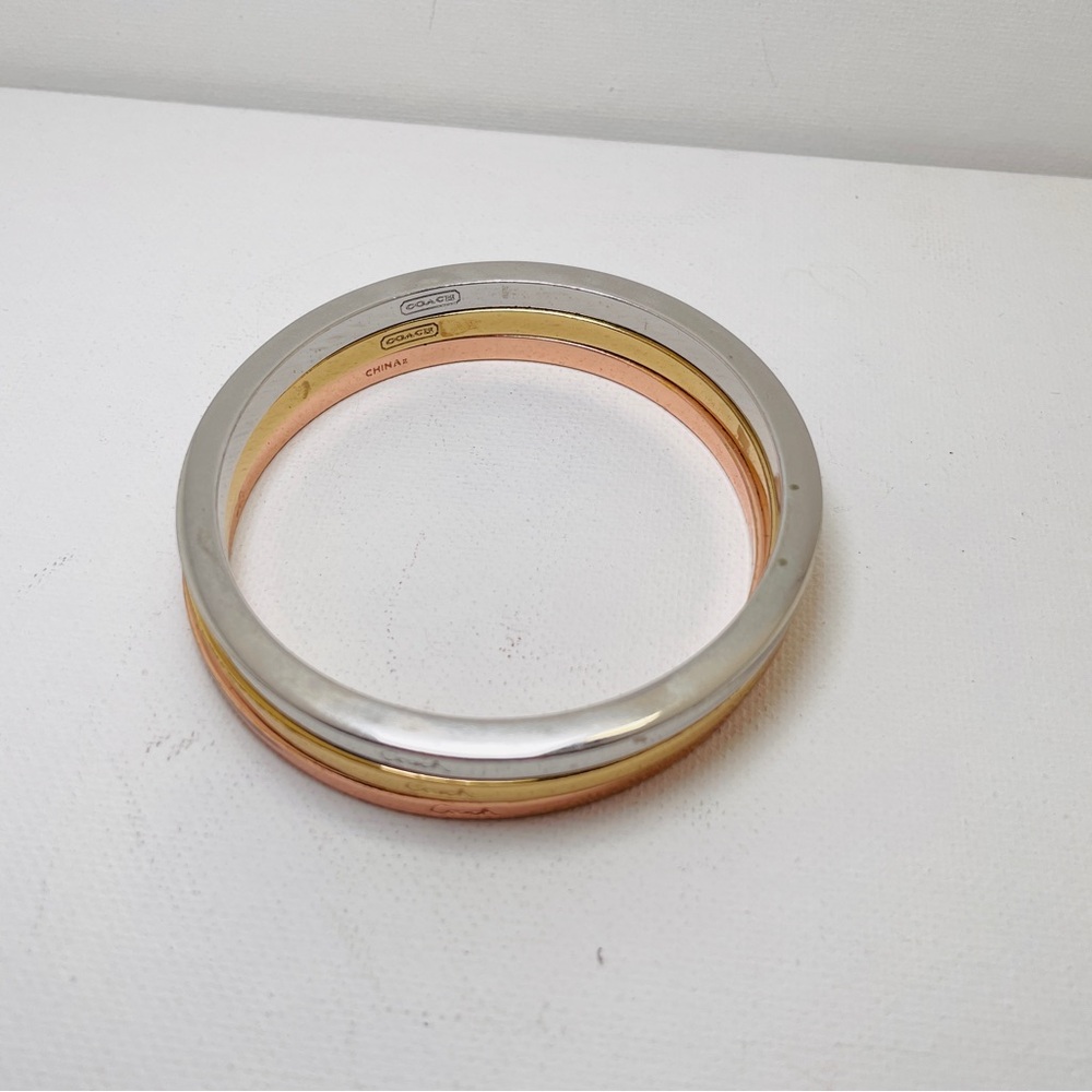 Coach Tri Color Stackable Bangle Bracelets - Picture 4 of 5
